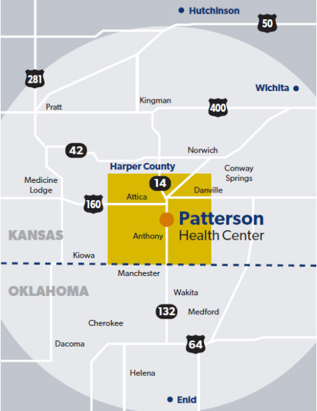 Map to Patterson Health Center