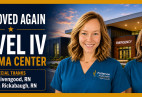 A graphic for Patterson Health Center announcing its Level IV Trauma Center re-designation